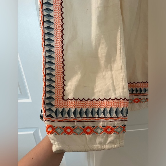 Anthropologie Embroidered Wide Leg Pants - Picture 4 of 6